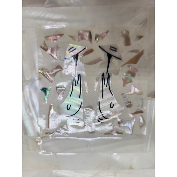 Mosaic Mother of Pearl Coaster Set - Picture 2 of 6